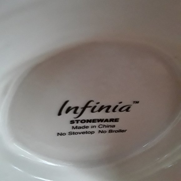 Infinia Stoneware Pedestal Fruit Bowl with Fruit Motif - Picture 6 of 6